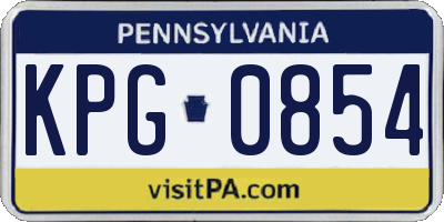 PA license plate KPG0854