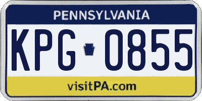 PA license plate KPG0855