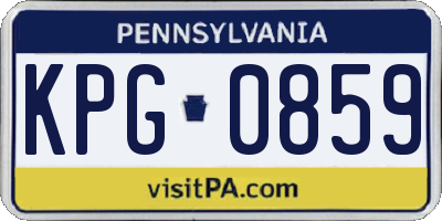 PA license plate KPG0859