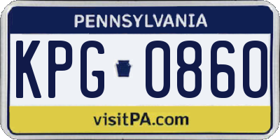 PA license plate KPG0860
