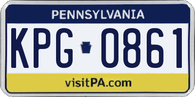 PA license plate KPG0861