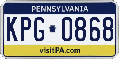 PA license plate KPG0868