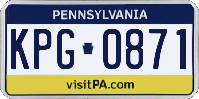 PA license plate KPG0871