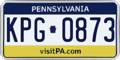 PA license plate KPG0873