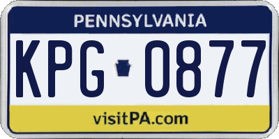 PA license plate KPG0877