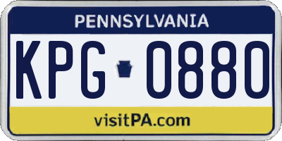 PA license plate KPG0880
