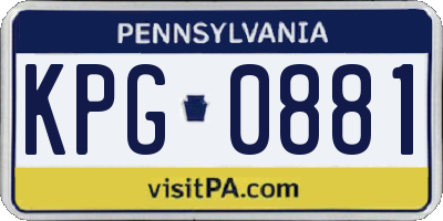PA license plate KPG0881