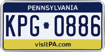 PA license plate KPG0886