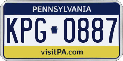 PA license plate KPG0887