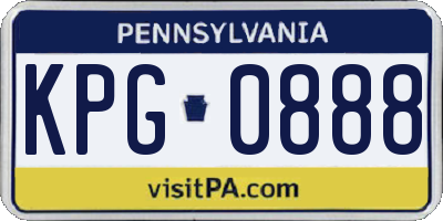 PA license plate KPG0888