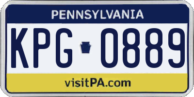 PA license plate KPG0889