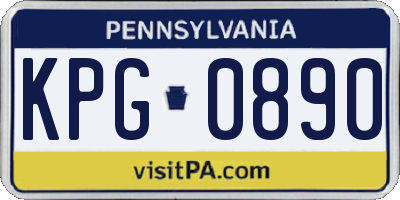 PA license plate KPG0890