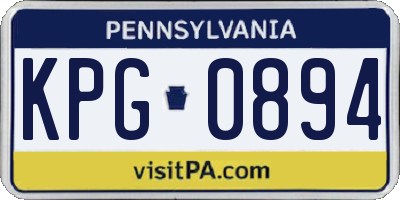 PA license plate KPG0894