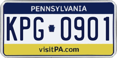 PA license plate KPG0901