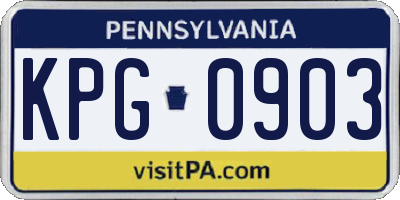 PA license plate KPG0903