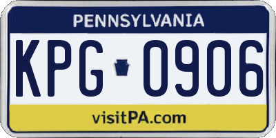 PA license plate KPG0906