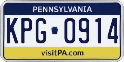 PA license plate KPG0914