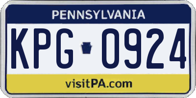 PA license plate KPG0924