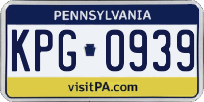 PA license plate KPG0939