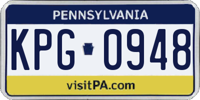 PA license plate KPG0948