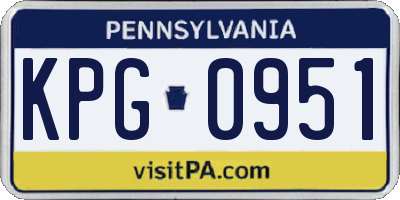 PA license plate KPG0951