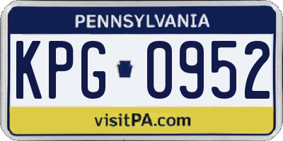 PA license plate KPG0952