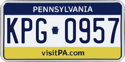 PA license plate KPG0957
