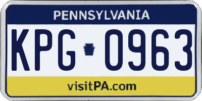 PA license plate KPG0963