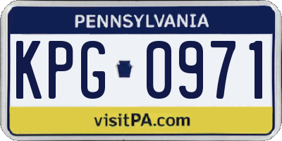 PA license plate KPG0971