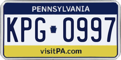 PA license plate KPG0997