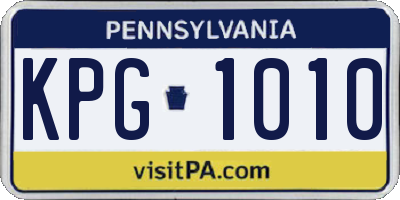 PA license plate KPG1010