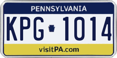 PA license plate KPG1014