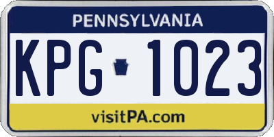 PA license plate KPG1023