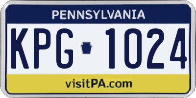 PA license plate KPG1024