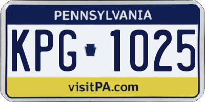 PA license plate KPG1025