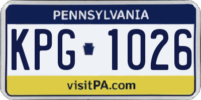 PA license plate KPG1026