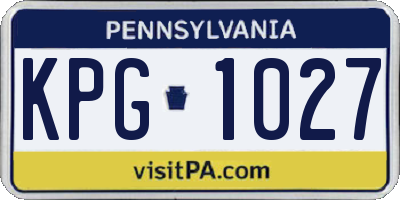 PA license plate KPG1027