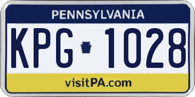 PA license plate KPG1028