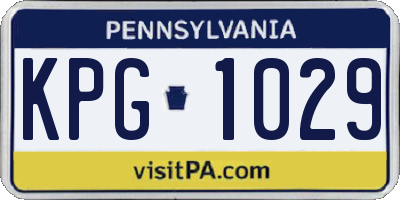PA license plate KPG1029