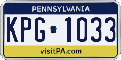 PA license plate KPG1033