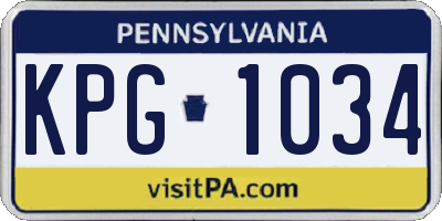 PA license plate KPG1034