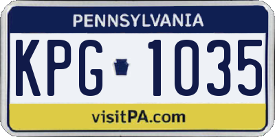 PA license plate KPG1035