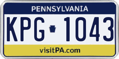 PA license plate KPG1043