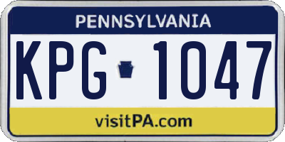 PA license plate KPG1047