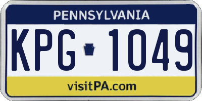 PA license plate KPG1049