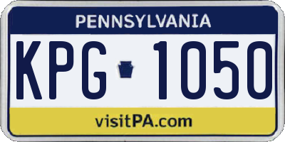PA license plate KPG1050