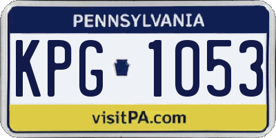 PA license plate KPG1053