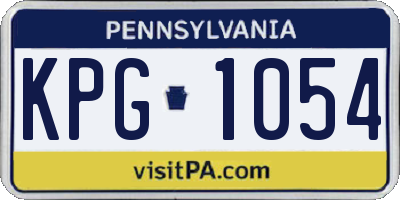 PA license plate KPG1054