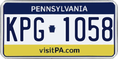 PA license plate KPG1058