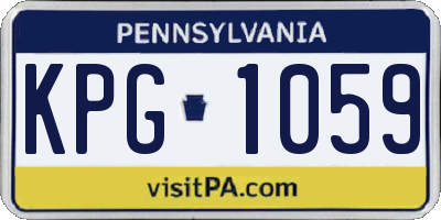 PA license plate KPG1059